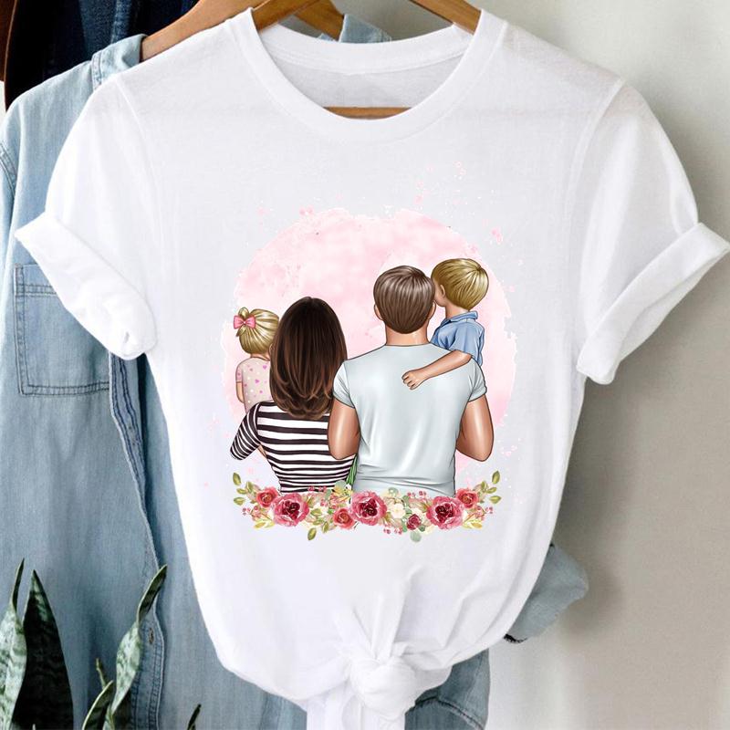 Women Sweet Family Clothing Casual Print Tee Mom Mother Mama Top Summer Fashion Tshirt Short Sleeve Lady Female Graphic T-shirt