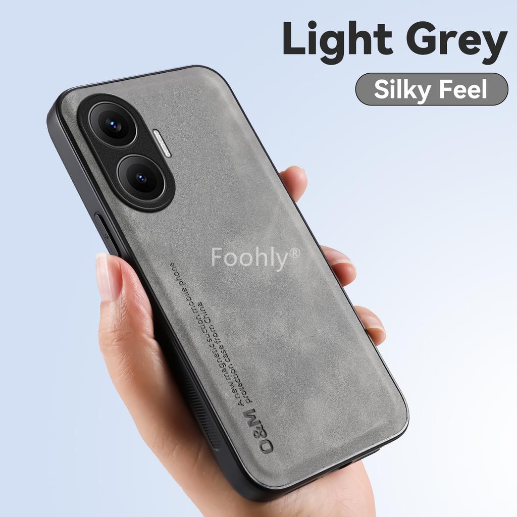 Nubuck Leather Magnetic Case for Xiaomi Poco F7 X7 Pro Protective Cover Shockproof Back Capa Coque Fundas