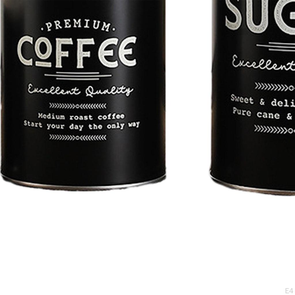 Композиция из 3 банок для хранения кофе, чая и сахара на кухонной столешнице