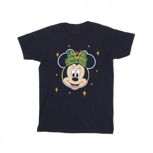 Disney Girls Minnie Mouse Happy Christmas Cotton T-Shirt