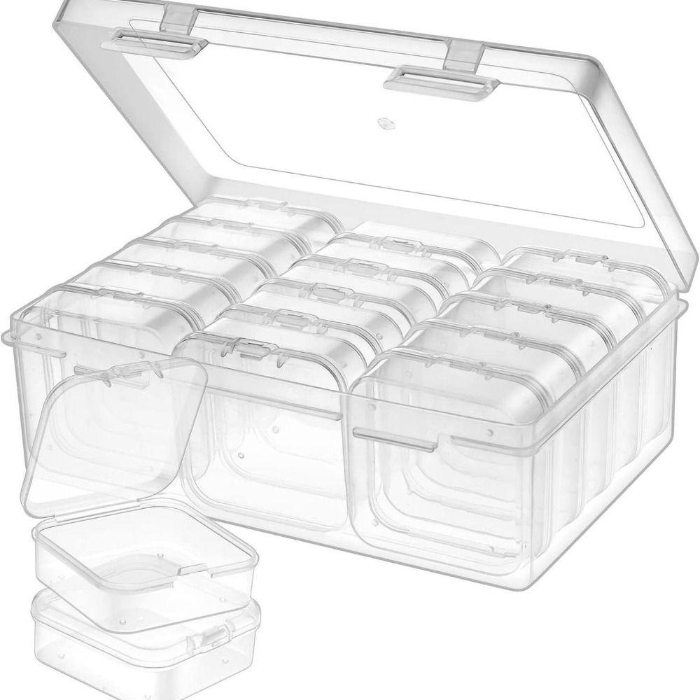 Plastic Transparent Storage Box DIY Earrings Storage Case Jewelry Storage Accessories