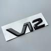 Flat ABS Letters V12 Car Emblem Trunk Fender Nameplate Logo Sticker for mercedes benz S400 S500 S600 Chrome Glossy Black BD1