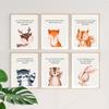 Forest Woodland Animals Nursery Wall Art Canvas Mural Painting Prints Friends Qoutes Posters Pictures for Baby Child Room Decor