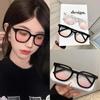 Sunglasses for Women Fashion Lovely Cute Square Gradient Sunglasses Black Frame Powder Blusher Glasses Female Eyewear
