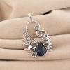 Серебряный кулон с топазом London Blue 1,8 дюйма, стерлинговое серебро 925 пробы, женские свадебные украшения, кулон с топазом для нее CP-42-9