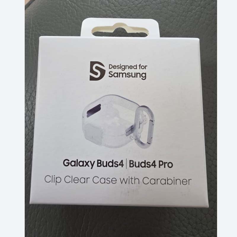 Samsung Оригинальный прозрачный чехол-клипса с карабином для Galaxy Buds4|Buds 4 Pro