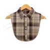 1Pc Brown Tones Elegant Maillard Leisure Travel Checkered Various Tops Fake Collar Shirt Lining Sweater Inner Layer