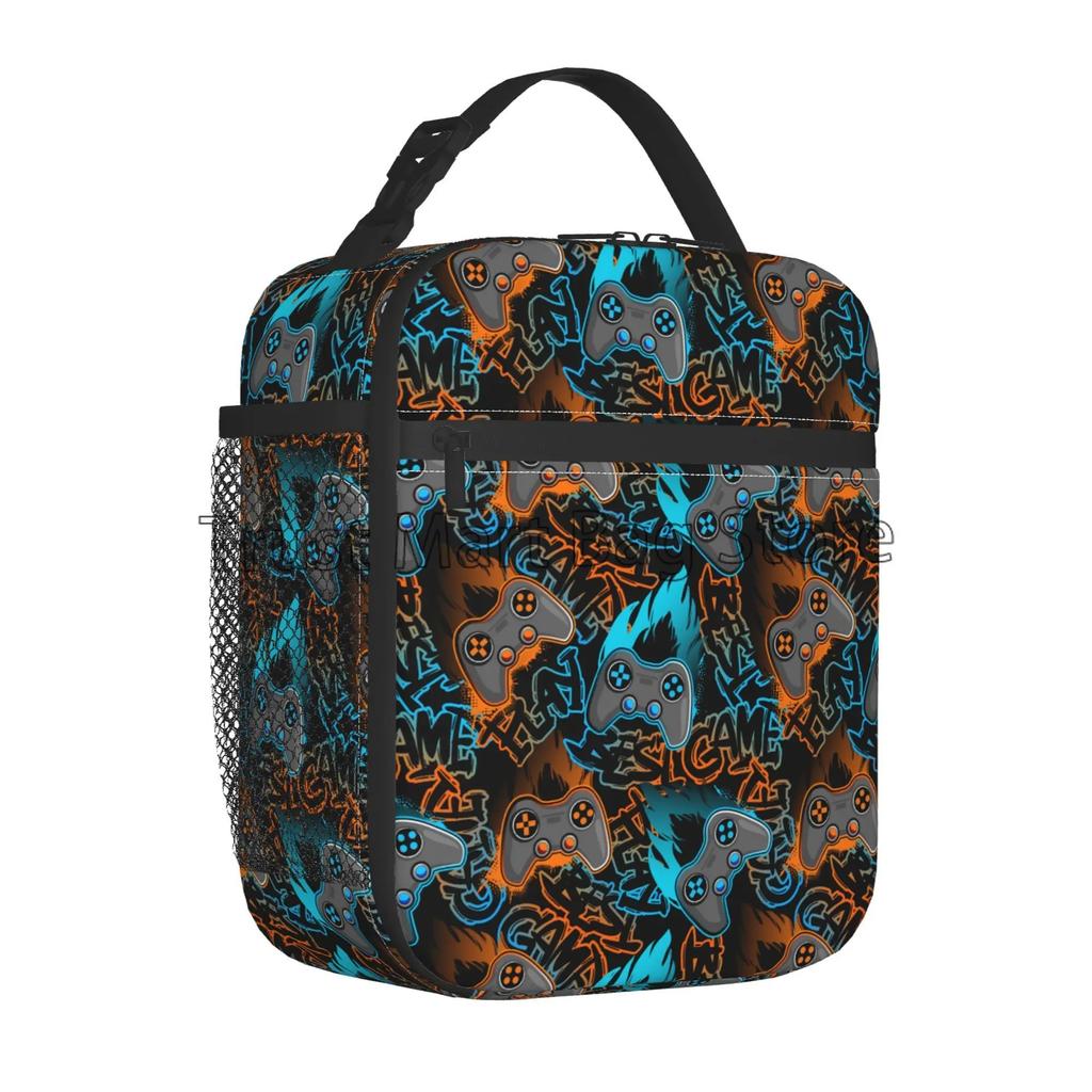 Контроллер для видеоигр, изолированный ланч-бокс, геймпад, водонепроницаемый портативный термосумка для ланча Bento для школы, путешествий, пикника, пляжа