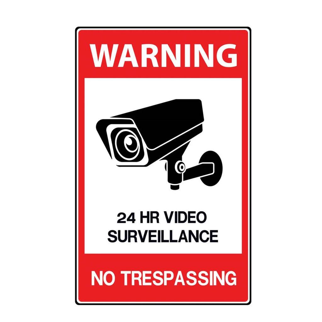 24-hour Video Surveillance Metal Sign Plaque Security Warning Decorative Plates For Outdoors Man Cave Hotel Home Wall Decor