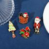 Christmas Tree Santa Claus Enamel Pins Bell Dripping Oil Lapel Pin Fashion Christmas Brooch  Girls