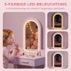 Kids Vanity Table Set 2 in 1 with LED Mirror for Girls Pink