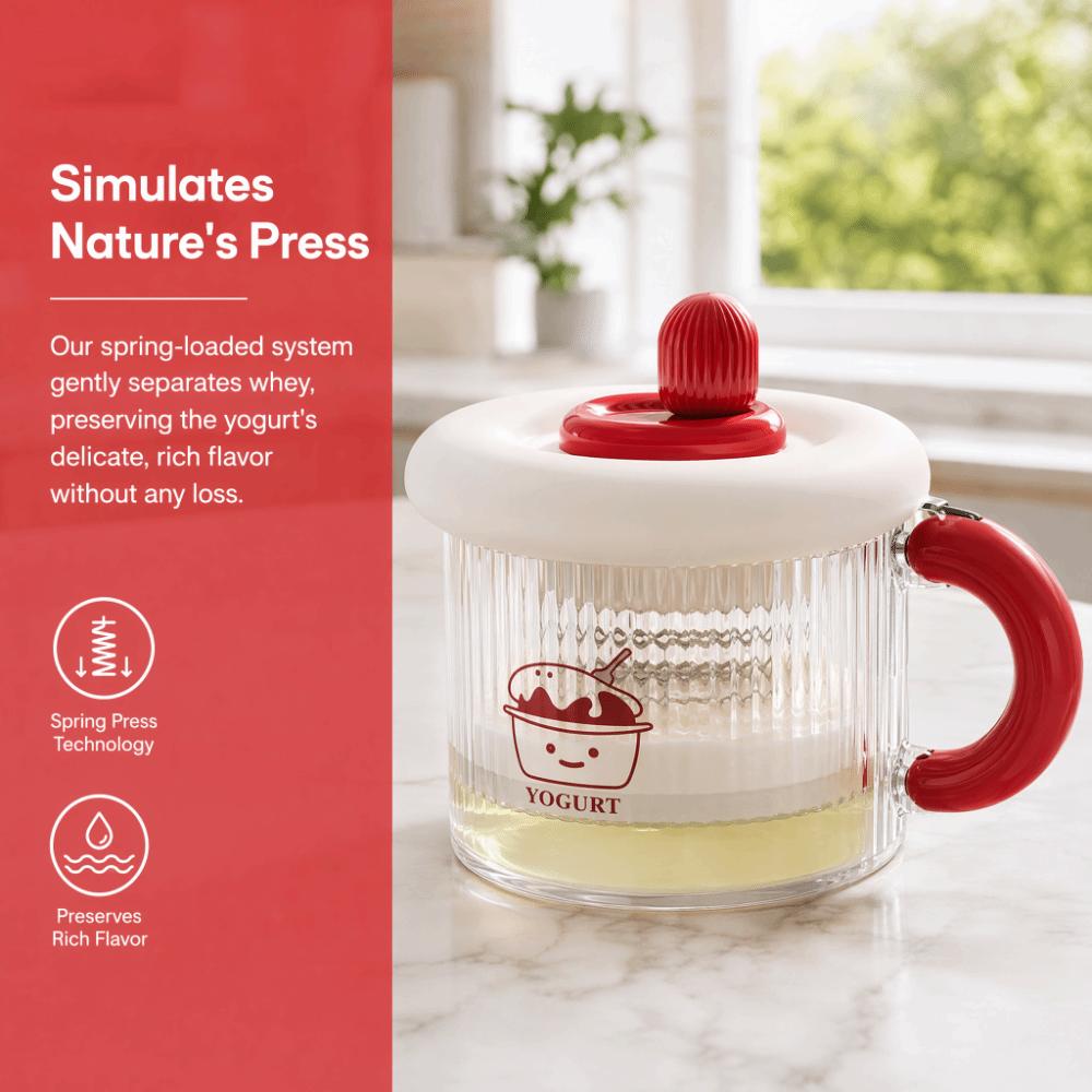 Red Blue Yogurt Strainer ABS PC 304 Stainless Steel Dry Yogurt Press  Yogurt Making