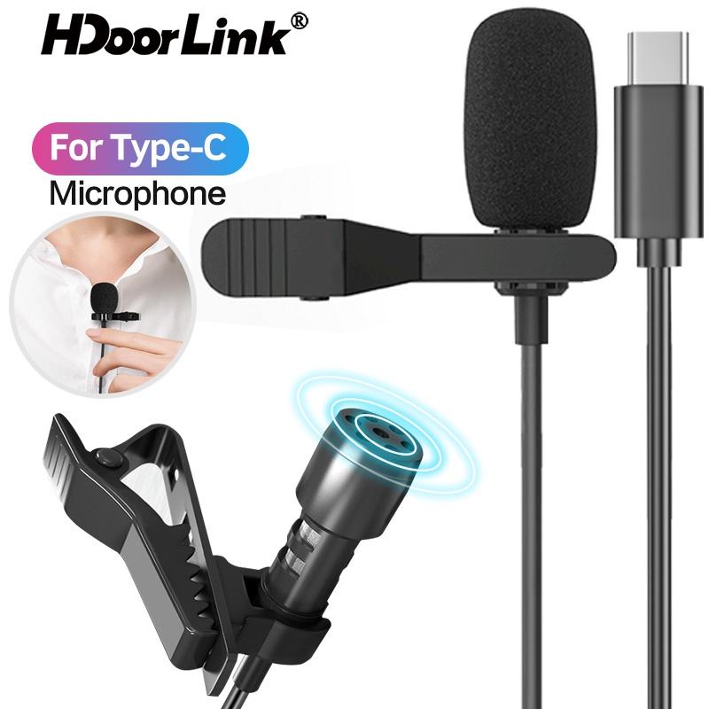 HdoorLink Мини USB Type C аудио микрофон нагрудный петличный микрофон портативный внешний микрофон с петлей для ноутбука iphone