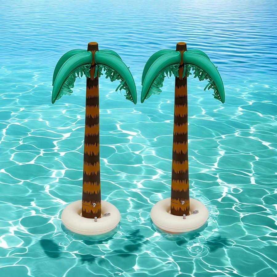 34.3-inch Inflatable Coconut Tree PVC Decoration Beach Themed Swimming Pool Party Decoration Outdoor Portable Party Supplies
