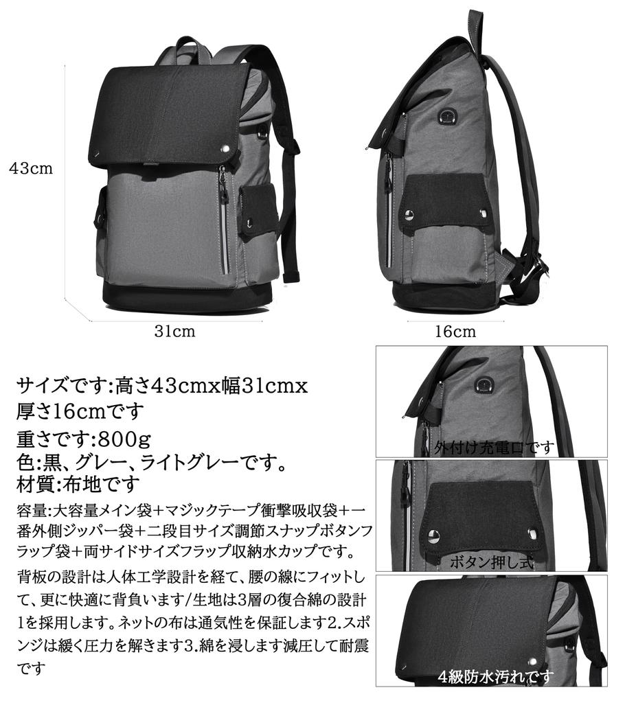[FSD.WG] Backpack, Stylish, Popular for Men, Large Capacity, Water Repellent, PC Pocket, 1 Night 2 Day Trip