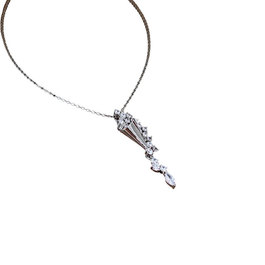 Star Pendant Hourglass Water Drop Zircon Necklace Women's High Temperament Clavicle Chain All-Match Ornament