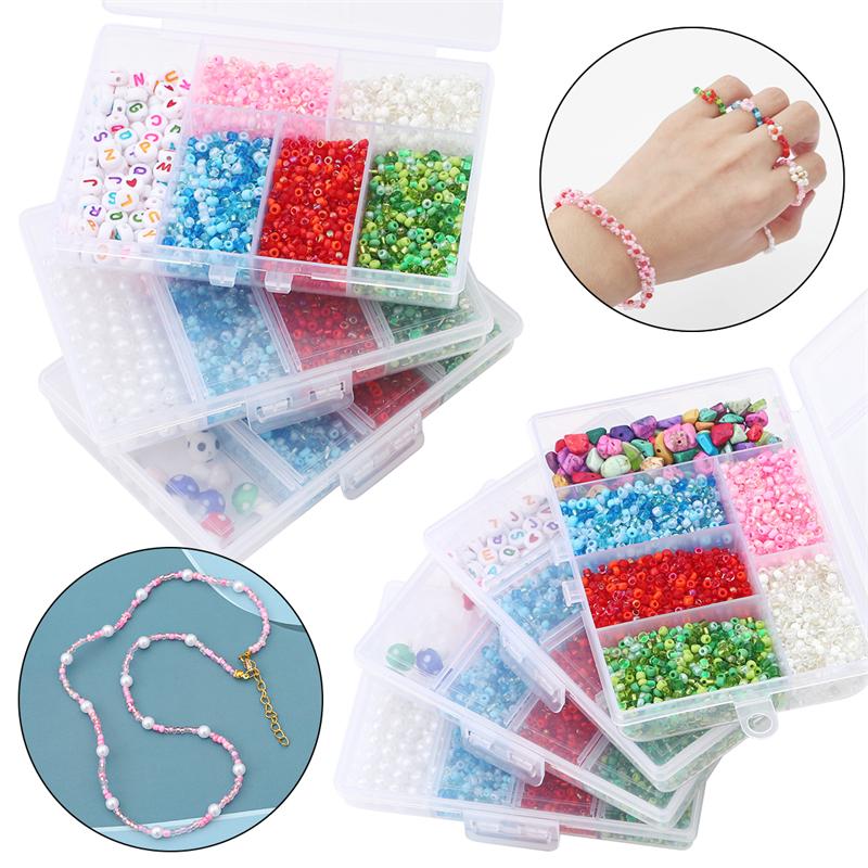 3500 шт./кор. бисер Алфавит жемчужные бусины из натурального камня чипсы лэмпворк стеклянные грибные бусины набор для DIY ожерелье браслет серьги изготовление ювелирных изделий