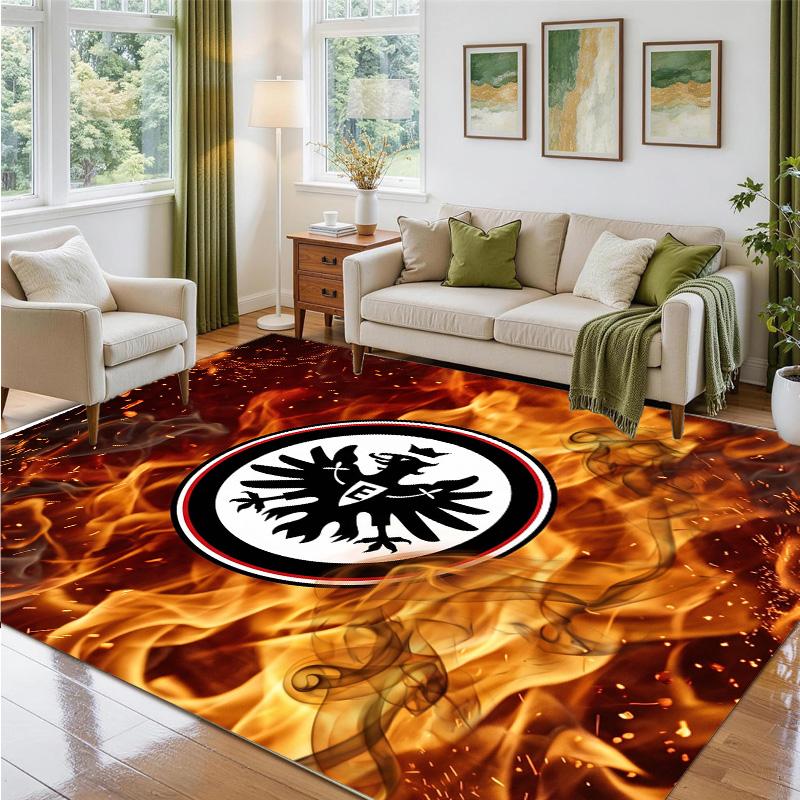 Eintracht Frankfurt Football Design Crystal Velvet Rug Soft Decorative Mat for Bedroom Entrance