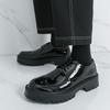 Модный костюм Мужские кожаные туфли на толстой подошве Деловые джентльмены Горячо продаваемые стили Работа или офис Уличный тренд на шнуровке