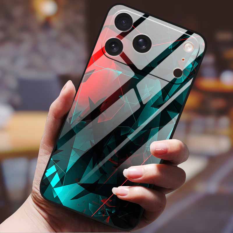 Phone Case for iphone 17 pro max iphone17 Air Tempered Glass Hard Back Cover Bumper 17pro Funda Cartoon Anime Fashion Pattern