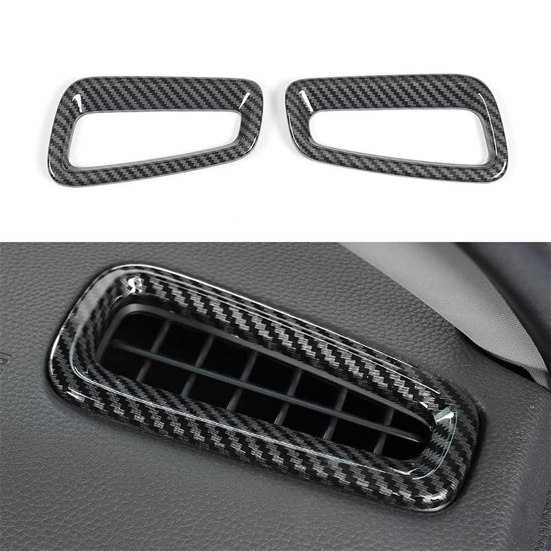 2pcs For Honda Civic 11th Gen - Carbon Fiber Look/ Red Dashboard Airvent Trim Covers Car Styling Interior Accessories