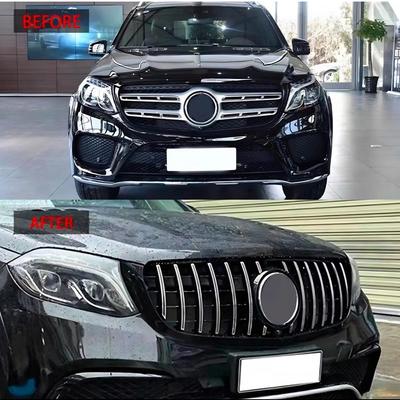 Для Mercedes GLS X166 2016-2018 Решетка переднего бампера ABS Глянцевый черный стиль AMG Решетка радиатора Сетчатая панель Тюнинг аксессуары