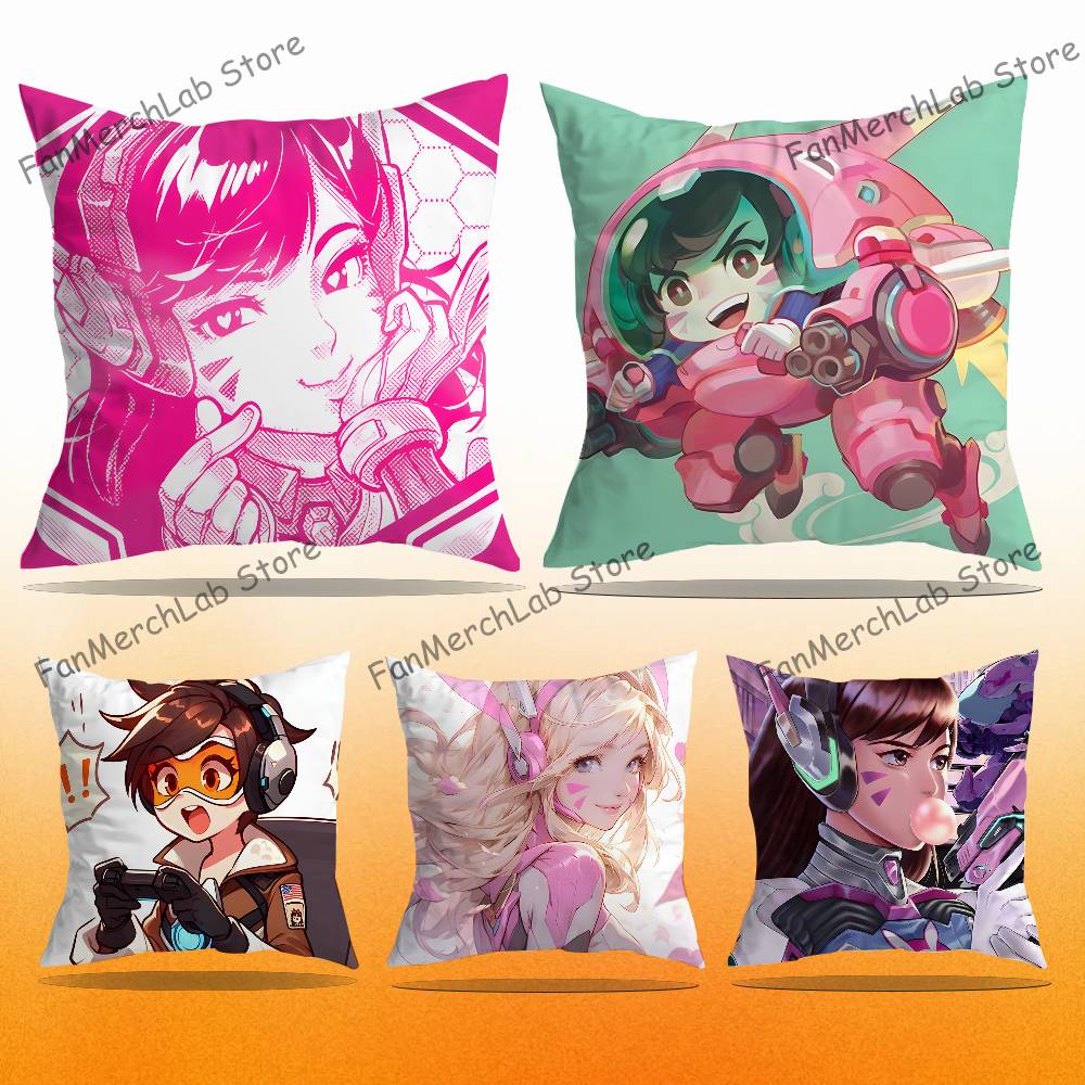 Pop Game OOverwatchS Pillowcase Pillowslip Cushion Plush Boys Girls Cartoon Anime Kawaii Decoration Kids Birthday Cute Gifts