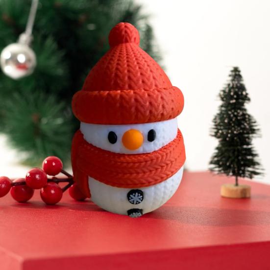3D-печатное украшение снеговик, сделай сам, сборка, мини-текстурированная фигурка снеговика, настольное украшение снеговик для дома, офиса, стола, Рождества
