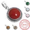 Серебряный кулон 925 пробы, женский драгоценный камень, ювелирное изделие ручной работы, подарок на помолвку, малахит, лунный камень, розовый кварц, красный камень, дымчатый топаз, тигровый глаз, бохо