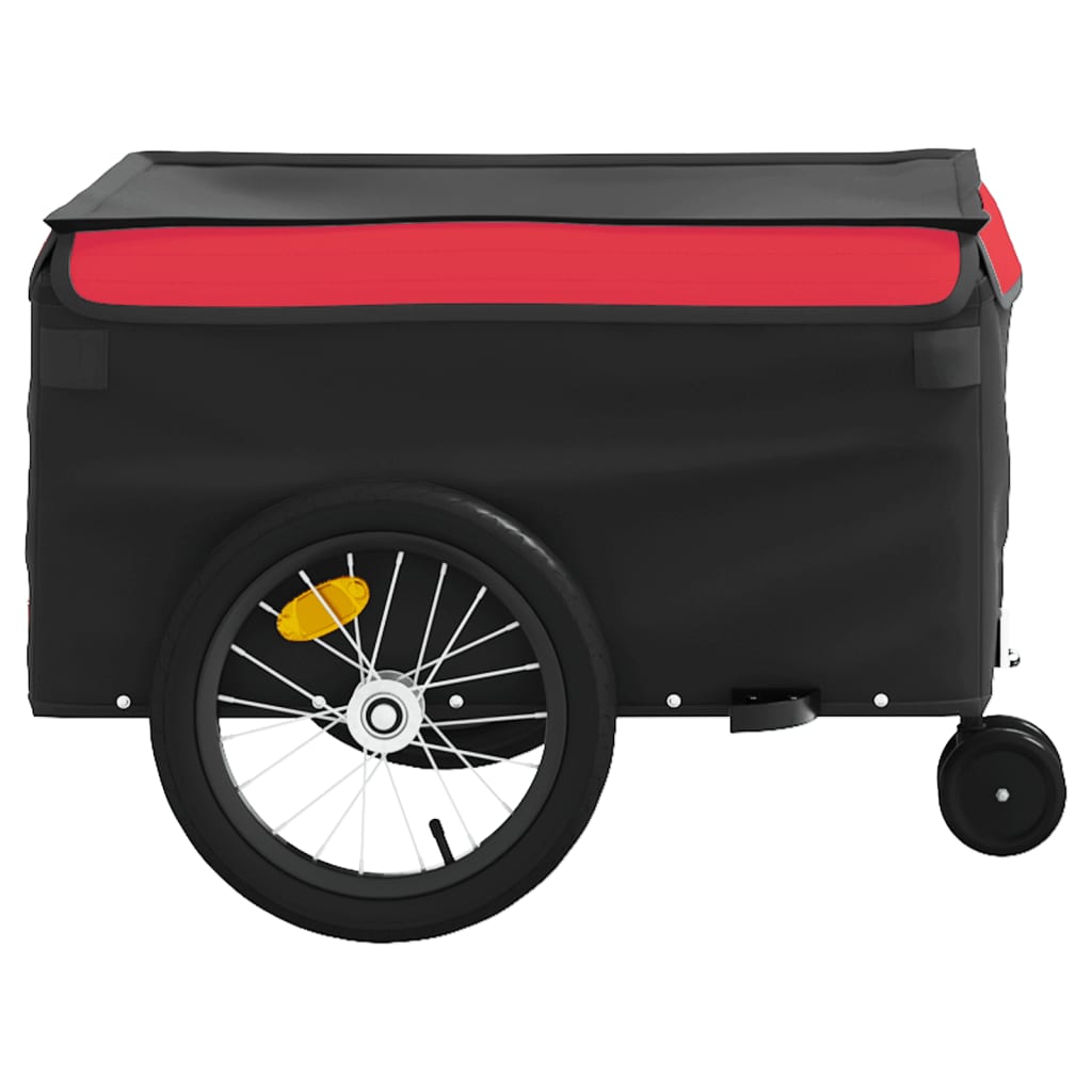 Vidaxl Przyczepka Rowerowa, Czarno-Czerwona, 45 Kg, Żelazo