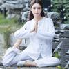 Cotton And Linen Yoga Suit Tai Chi Suit Chinese Kung Fu Suit Solid Color Large Size Loose Two-piece Suit