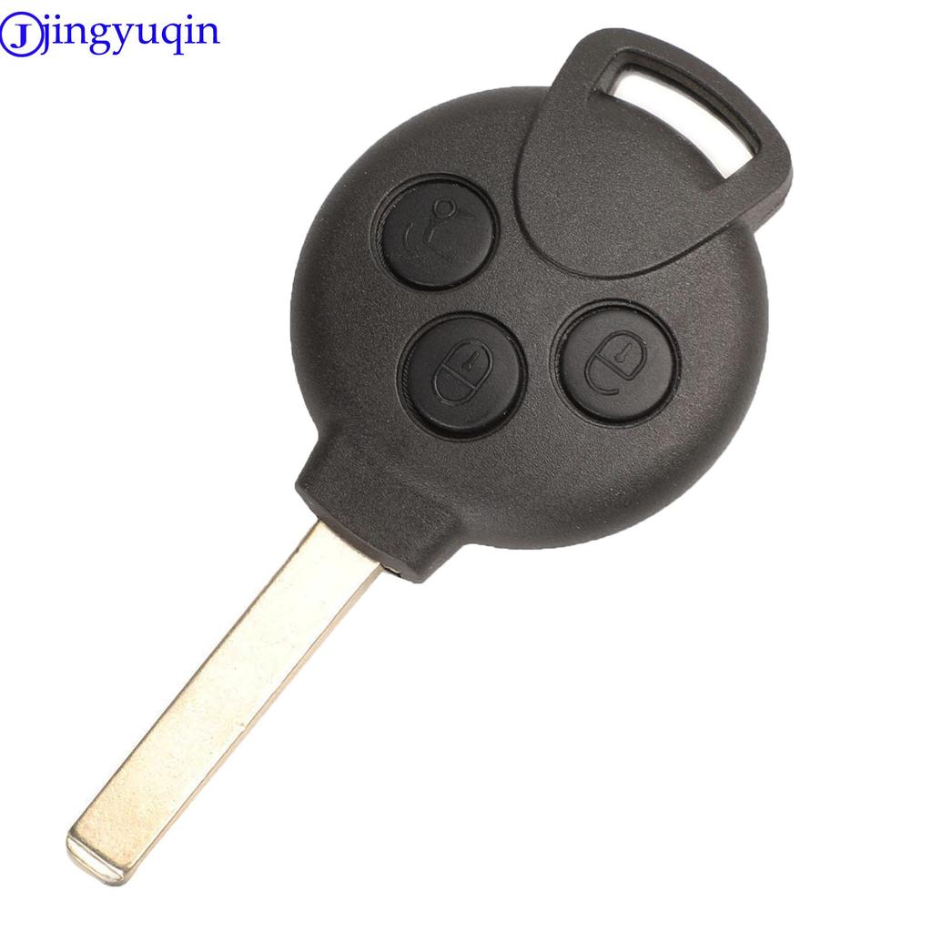 Jingyuqin Remote Key Case Cover Keyless Entry Fob 3/4 Buttons For MERCEDES BENZ Smart Fortwo 451 FSK 434MHZ Remote Car Key