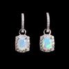 Colorful October Birthstone Natural Opal Silver Earrings Elegant and Noble Anniversary & Wedding Gifts for Women
