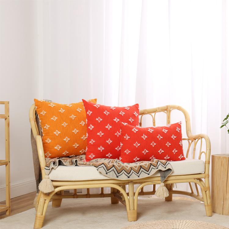 Ins Flower Star Хлопковая наволочка Подушка для талии Спальня Диван Плавающая спинка Чехлы для подушек