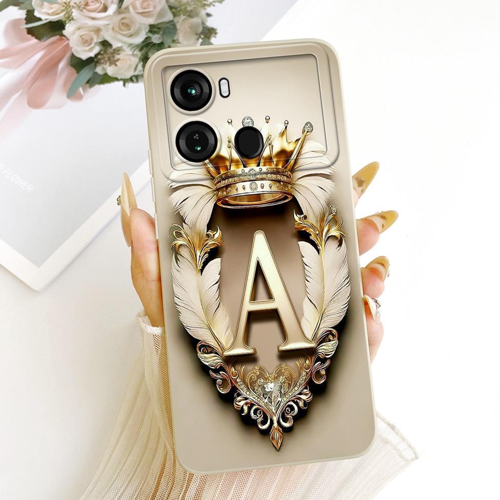 Чехол для телефона ITEL P662L Чехол для ITEL P40 Эстетичный Роскошный Буквы от A до Z 2D Расписной Силиконовый Корпус Для P40 ITEL P 40