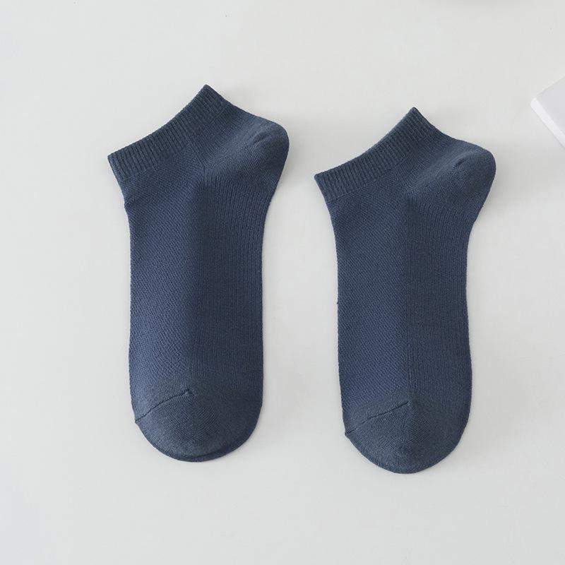Мужские дышащие носки до щиколотки - Летний стиль, низкие, влагоотводящие, однотонные для весны/осени, черные