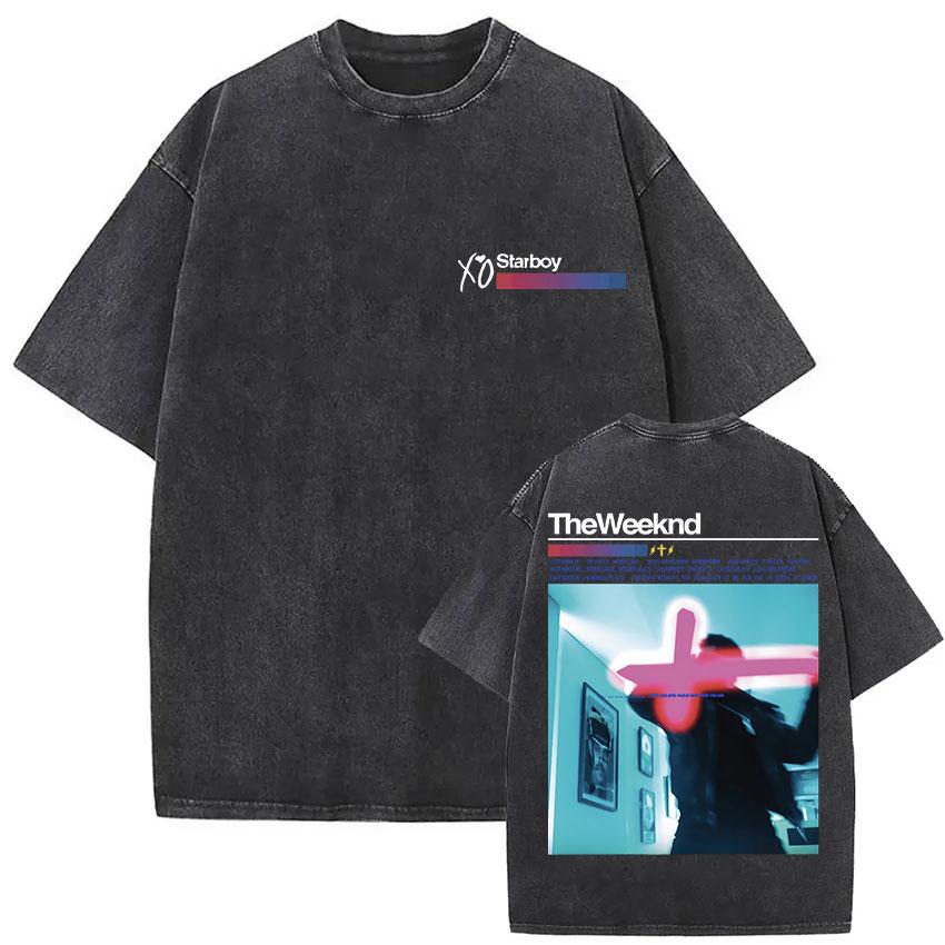 The Weeknd XO Tour Винтажная стираная футболка Мужская и Женская Летняя Хлопковая YK Clothing Повседневная Мода Круглый вырез Короткий рукав Футболка