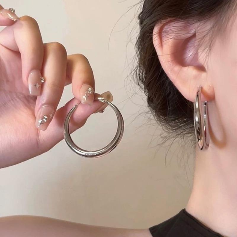 GemChic женские серьги, крутые серьги-гвоздики с иглами, геометрические круглые серьги-петли, простые серьги-петли на день рождения, Рождество, подарок