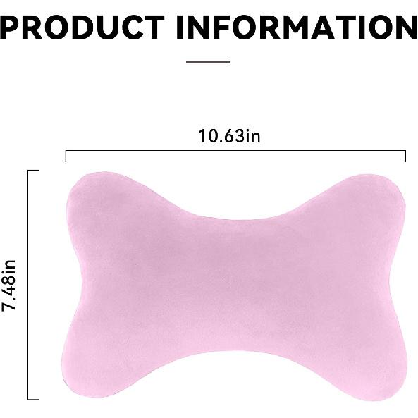 Car Headrest Pillow, Soft Comfortable Memory Foam Automotive Neck Pillow Cushion For Neck Pain Pressure Relief, Universal Fit (Pink)