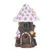 Flower House Statue Solar Light Yard Lawn Ornament Decoration Solar Mushroom House Statue Light for