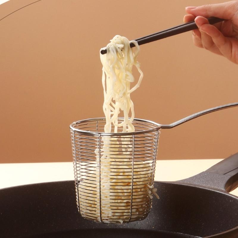 Stainless Steel Colander Deepening Skimmer Ergonomic Handle Colander Spoon Household Kitchen Cooking Accessories