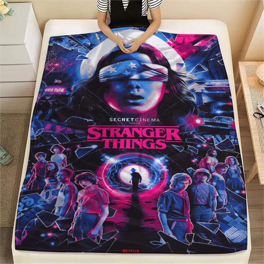 Stranger Things Retro Scifi Poster Blanket Sofa Blanket Soft And Comfortable Bedroom Christmas Gifts Nap Blanket