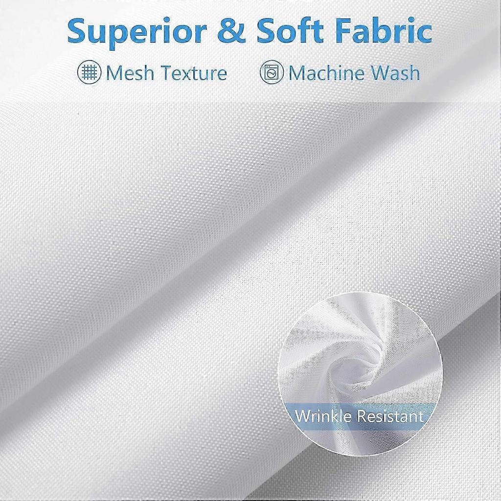 White Waterproof Fabric Shower Curtain Liner 71x72 with Magnets and RustResistant Grommets