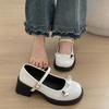 Простые и нежные черные туфли Мэри Джейн с круглым носком и толстой подошвой, женские, весна-осень 2025 года, юбка, легкие одинарные туфли