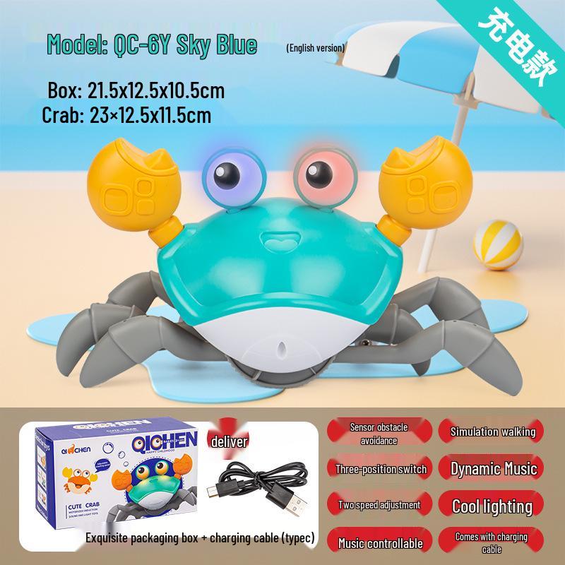 Детская электрическая игрушка-улитка с проекцией, звуком, светом и автоматическим обходом препятствий