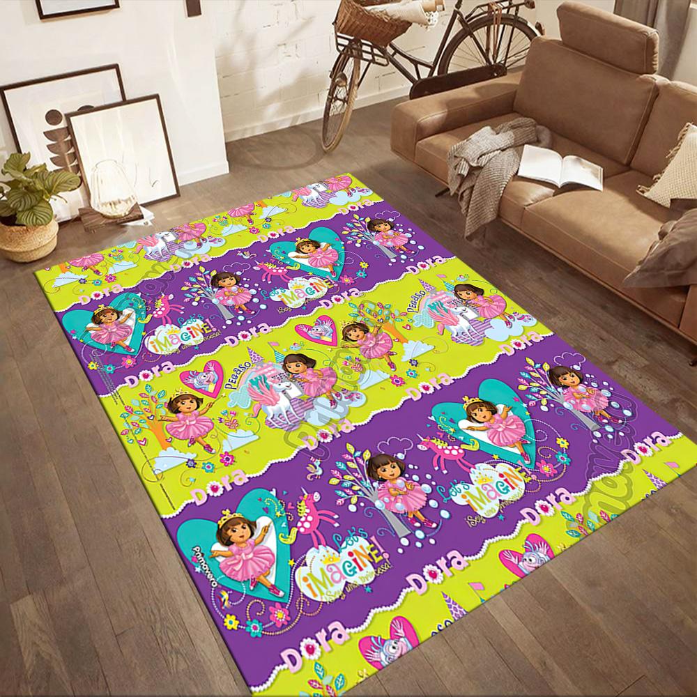 Dora And Boots Adventure Square rugs are a great choice for living rooms, bedrooms, home décor, and as gifts.
