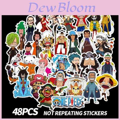 48 шт. Коллекция аниме-мультяшных наклеек One Piece для ноутбуков и багажа, водонепроницаемый ПВХ