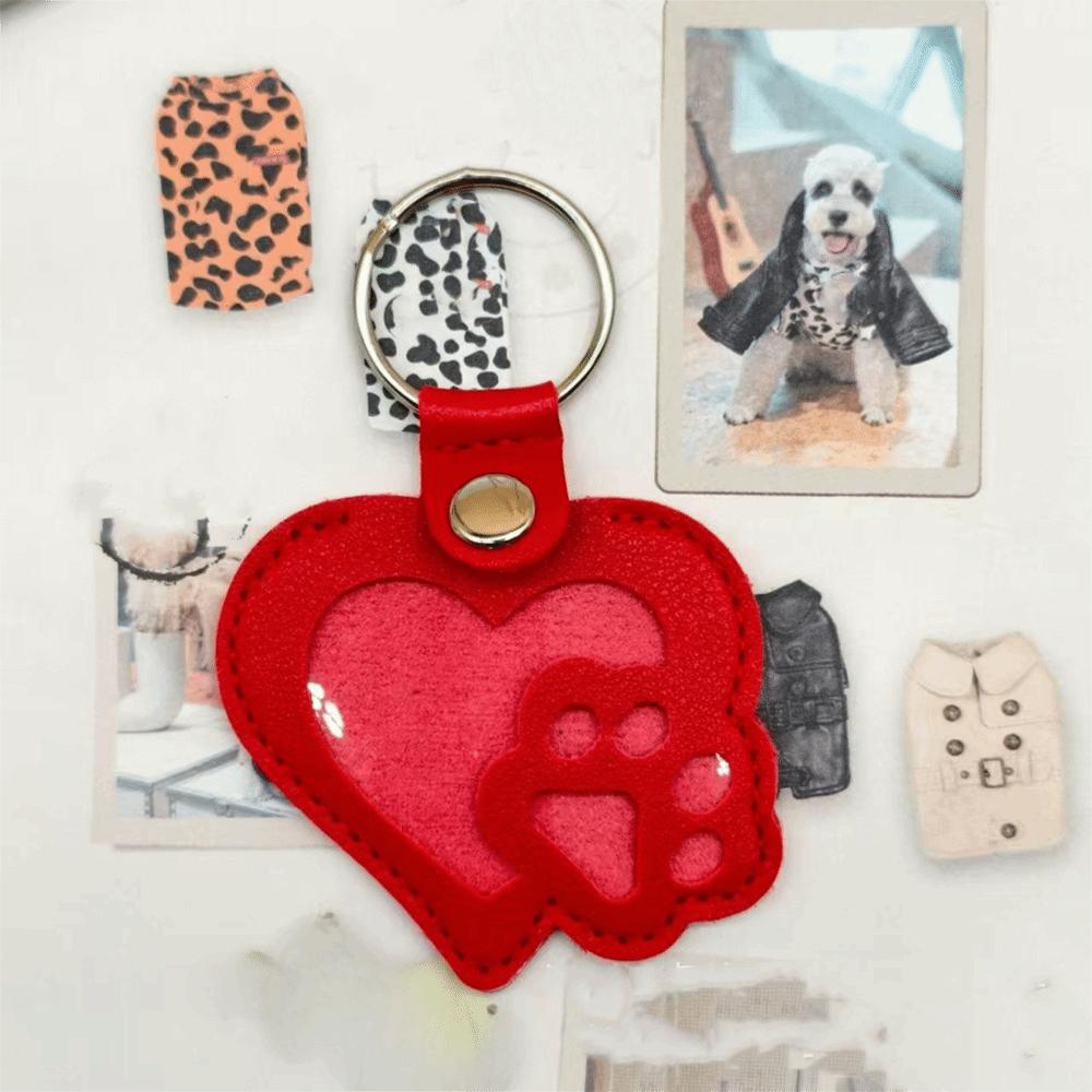 PU Leather Pet Hair Key Chain Portable Memorial Key Chain Pet Hair Storage Bag Pet Loss Memorial