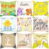 New Easter Pillowcase Cute Rabbit Short Plush Linen Cushion Pillowcase