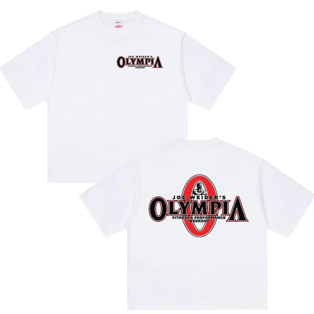 Olympia Gym Fitness 2026 Logo Printed T Shirts Man Fans Gym O-Neck Short Sleeve T-shirts Women Vintage Oversized Cotton Tees